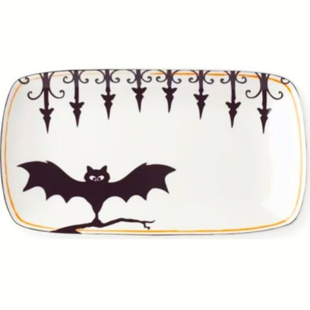 Lenox Hors d'Oeuvre Tray Eternal‎ Halloween 13 3/4"L x7 5/8"Wx1 1/8"H